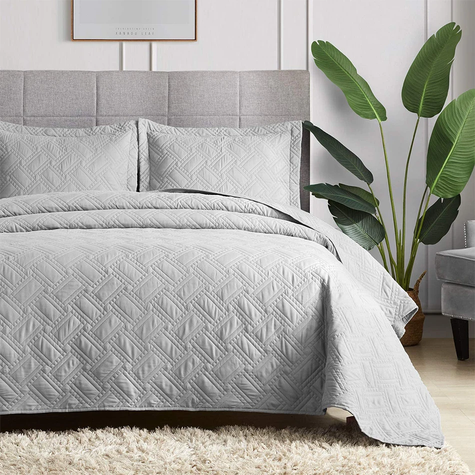 Quilt Set Lightweight Bed Decor Coverlet Set Comforter Bedding Cover Bedspread for All Season Use