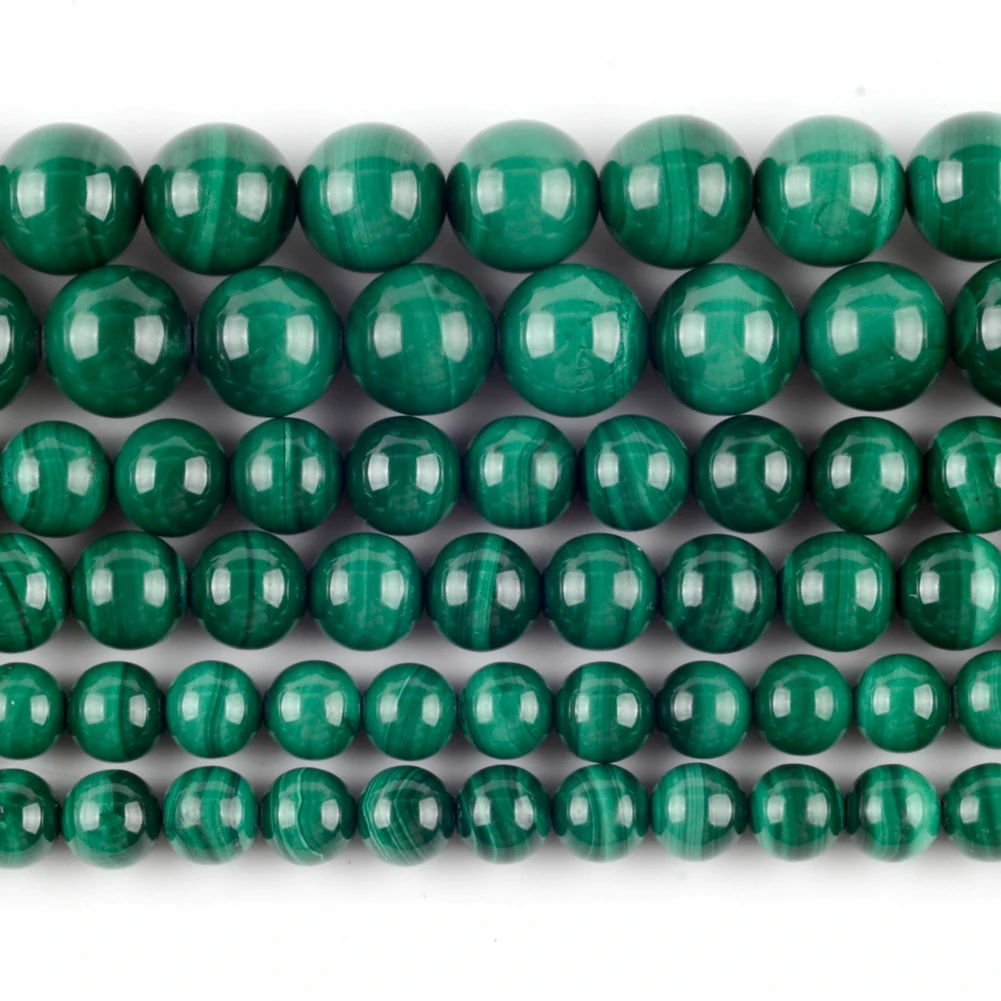 Factory Price Natural Malachite Stone Spacer Loose Round Bead For Jewelry Making 6-10 MM DIY Bracelets Accessories Wholesale