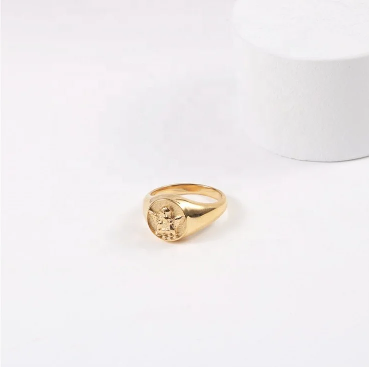  Inspire ювелирные изделия французский дизайн ощущение Ретро Королева голова кольцо подходит для пальца толстое 18K золото