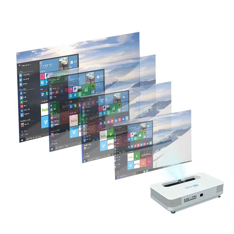 Лазерный ТВ и проектор HOTUS 4K два в одном для домашнего использования бизнес-презентация ультракороткий