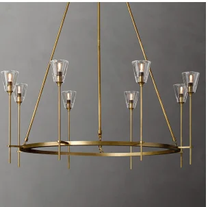 G9 Copper Glass Chandelier Light Living Room Dining Room Bedroom Hotel Villa Project Decorative Chandelier