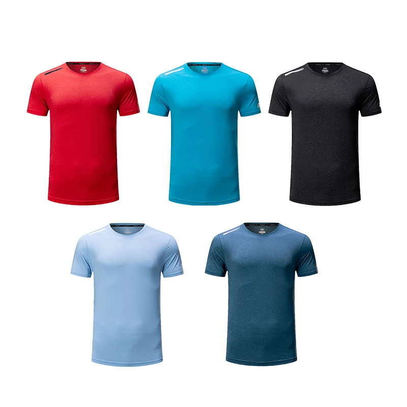 Promotion custom printing nylon spandex polyester running t shirt mens breathable sport slim fit tshirt