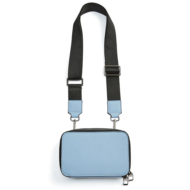 Simple square box bag mini waist belt bag for men  leather mens crossbody bag