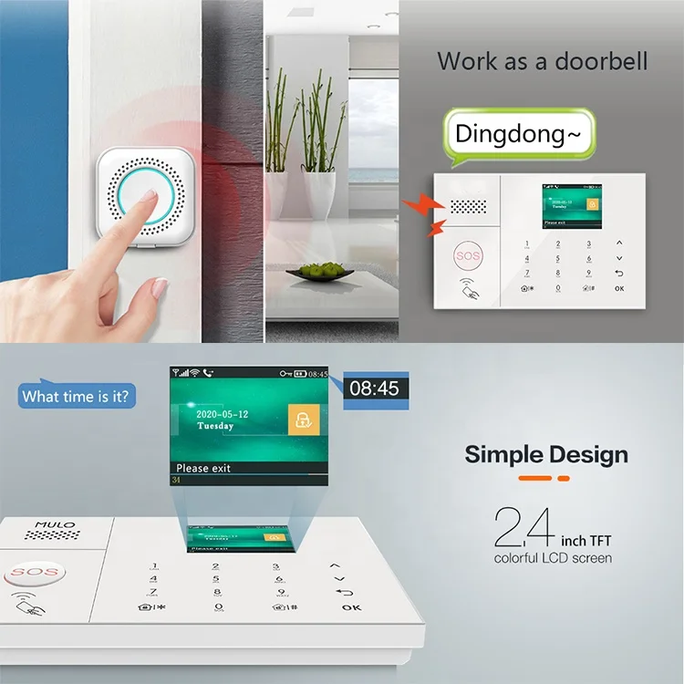 Ready to Ship New Releases 4G WiFi GSM Alarm Monitoring Panel with Tuya App Control For Store Security MX8 7 Days Delivery