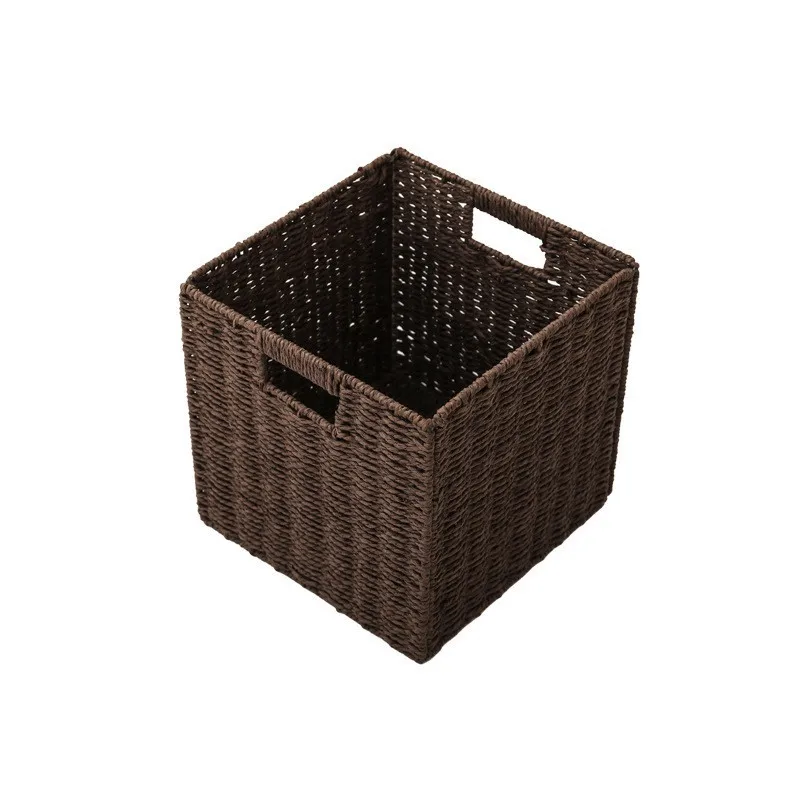 Large Size Woven Foldable Snack Toy Food Storage Organizer Closet Storage & Organization  Kids Storage Boxes & Bins  With Handle