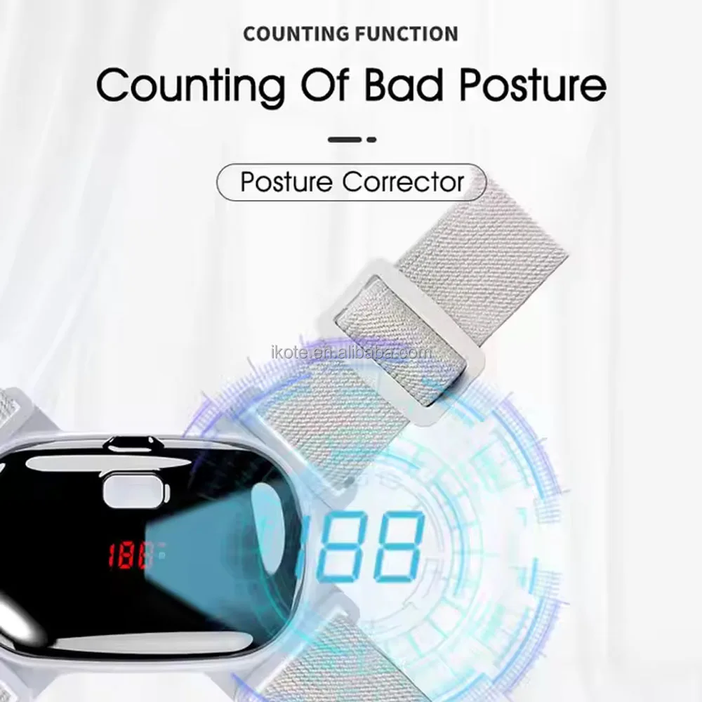 New LCD Smart Sensing Shoulder Back Straightener Support Vibration Reminder Sitting Posture Corrector