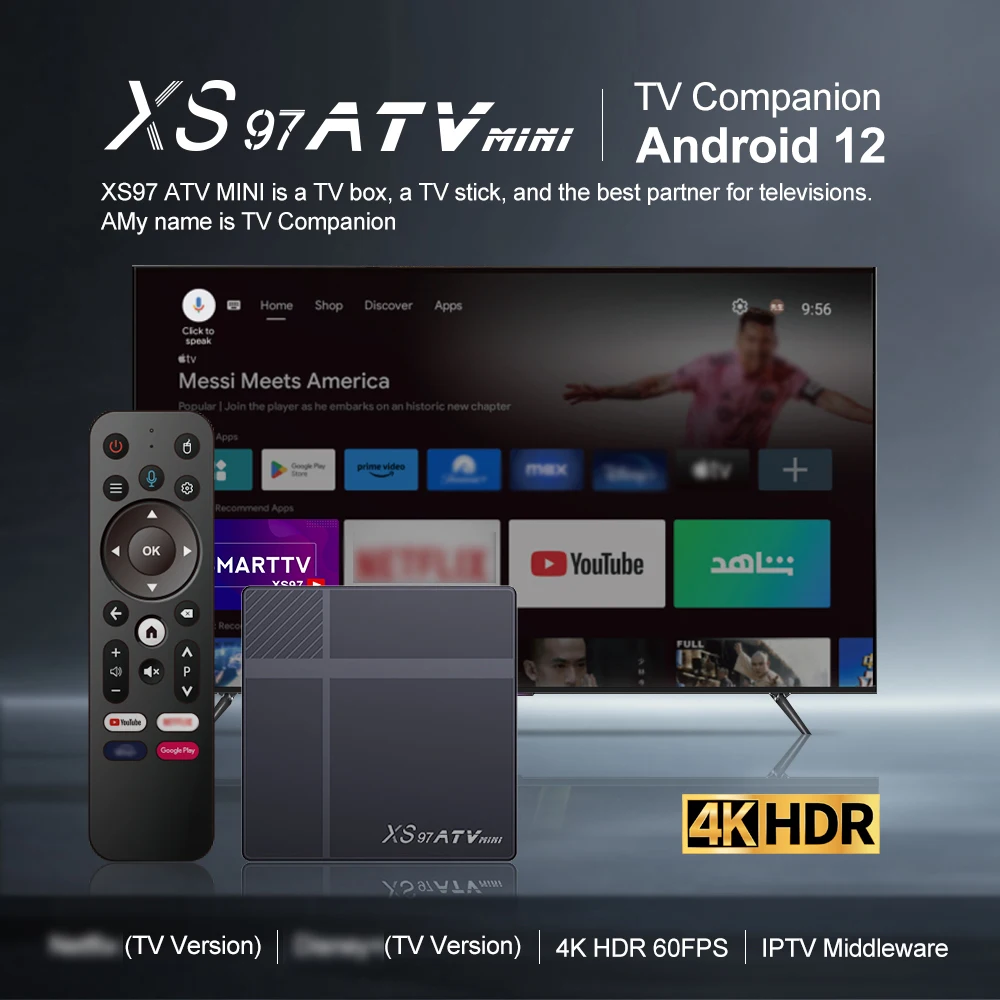 Новый XS97 ATV MINI Allwinner H618 Android 12 двухдиапазонный Wi-Fi умный потоковый медиаплеер совместим с Google голосовым помощником