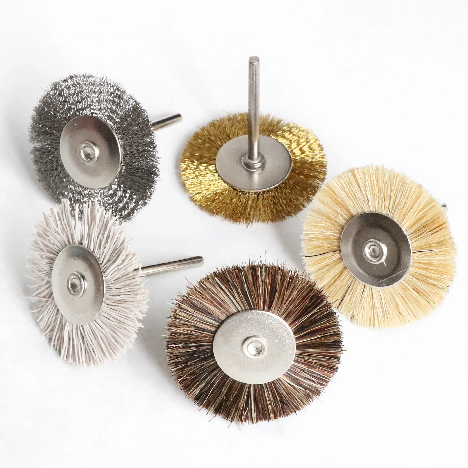 Factory Directly Provide brass bristle T-shape 38mm mini wire wheel brush