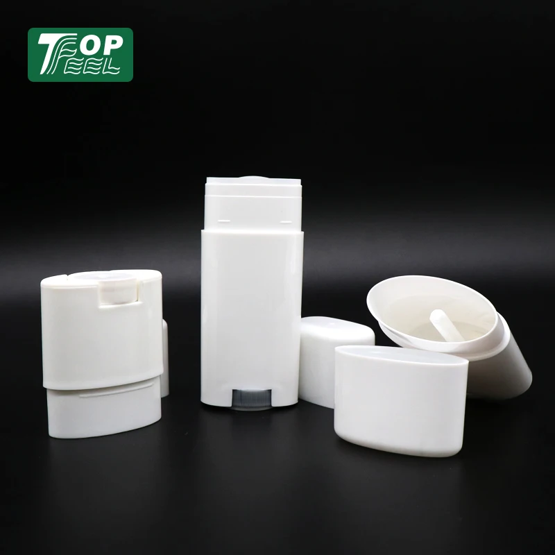 15ml 40ml 50ml Eco friendly Oval Shape Empty Plastic PP White Deodorant Stick Container