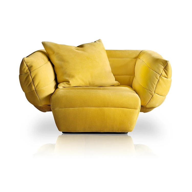 Modern living room sofas Italian nordic Lounge leather sofa set furniture single seat 2 seat restaurant sofa