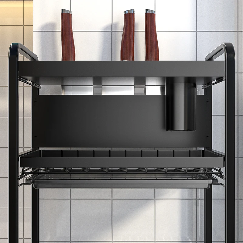 New Design 3-Tier Kitchen Counter Dish Drying Rack Dish Drainer with Utensil Holder Cutting Board Holder