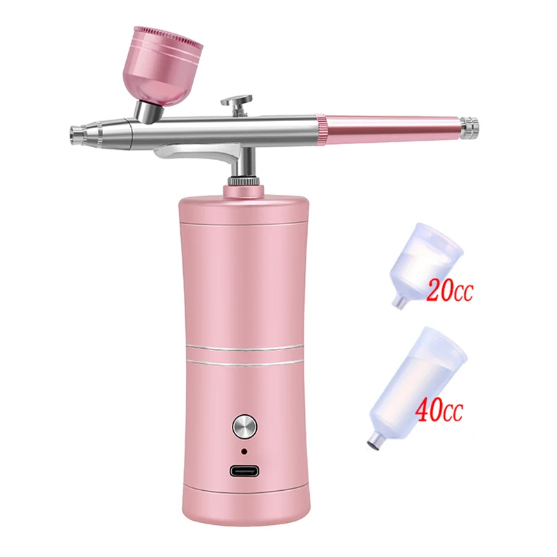 Mini Air Compressor Machine Air-Brush Paint Spray Gun Airbrush Oxygen Injector Electric For Nail Art Tattoo Craft Cake Nano Fog