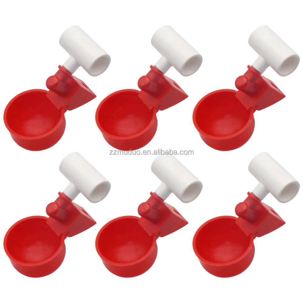Automatic Water Cups Chick Waterer Drinker Plastic Drinkers with White Tee Fittings for Day Old Chicks