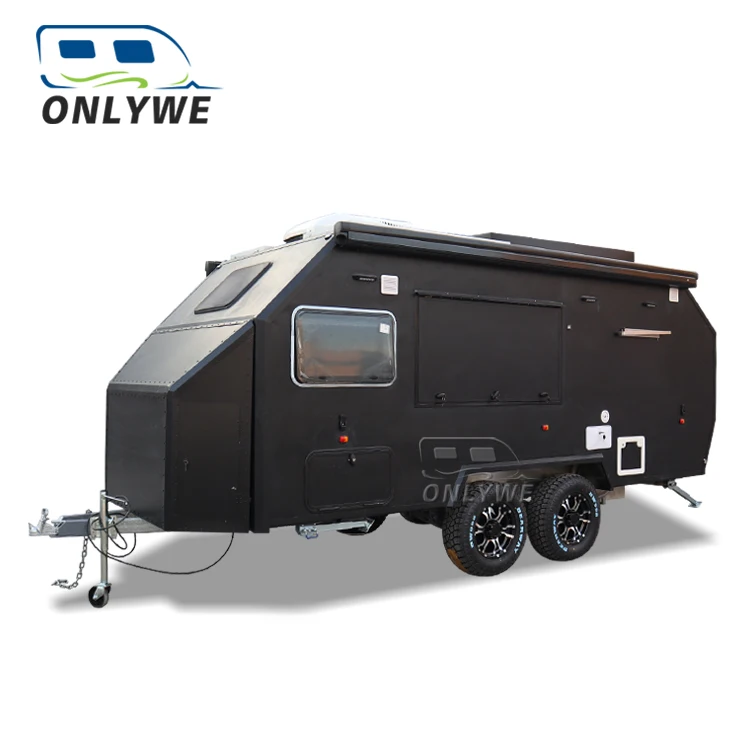 ONLYWE off road camper van tourist travel trailers 4 person camping caravan for sale