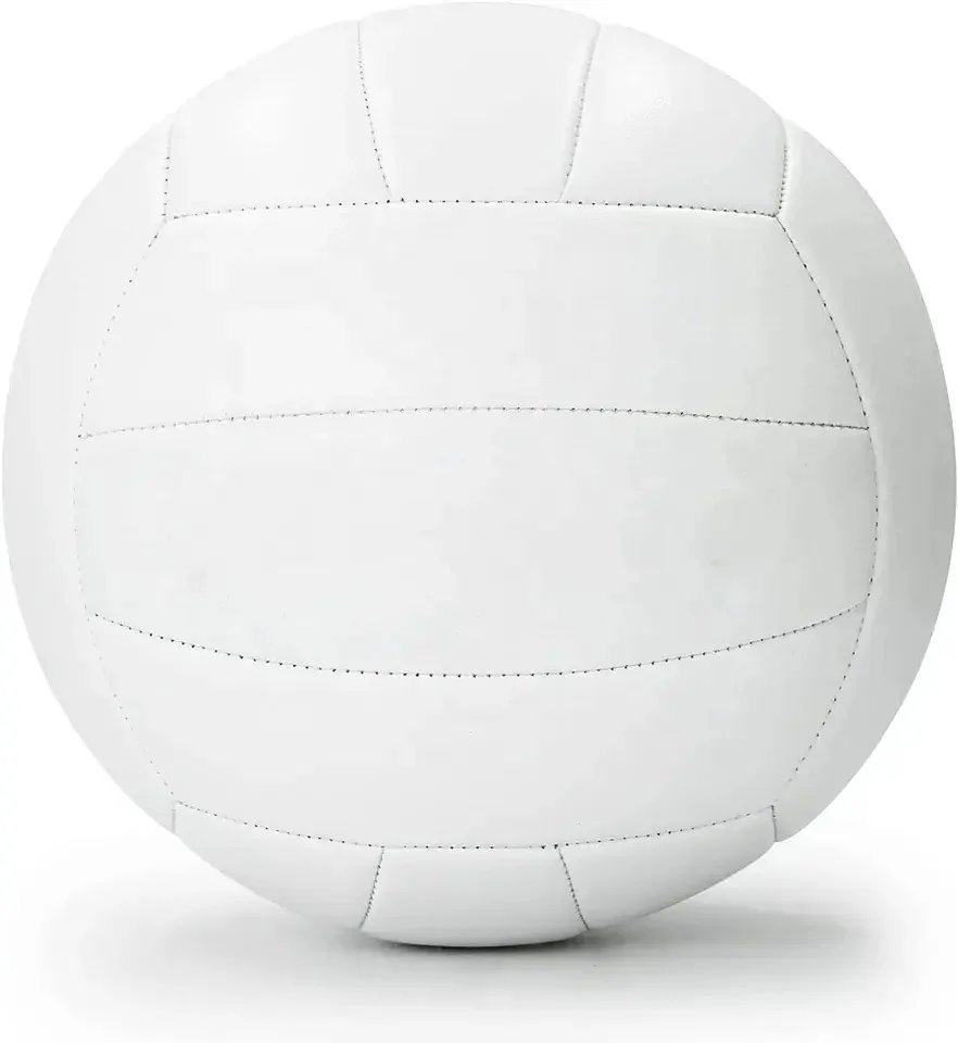 Blank All White Soft PVC Leather Volleyball Ball Plain Machine-sewn Volleyball For Signatures with customized logos own brands