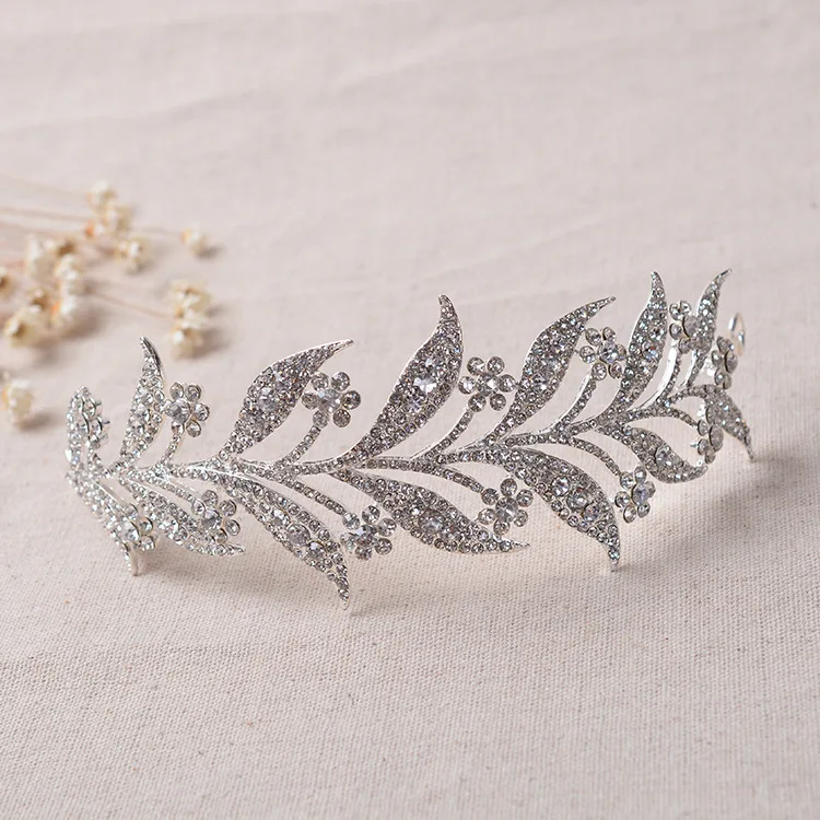 SLBRIDAL арт-деко кристаллы стразы сплав свадебная корона королева принцесса конкурс вечеринка тиара