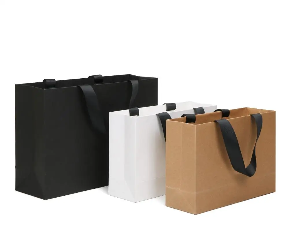 Printing Luxury Packaging Gift Cardboard Paper Kraft Bags  Fashion Shopping  Bag Print Your Logo