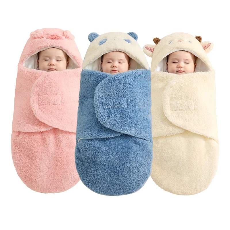 Hot Sales Newborn Baby Sleep Sack Soft Infant Bear Shaped Plush Sleeping Bag Stroller Wrap 3.5TOG Sleep Swaddle Baby Products