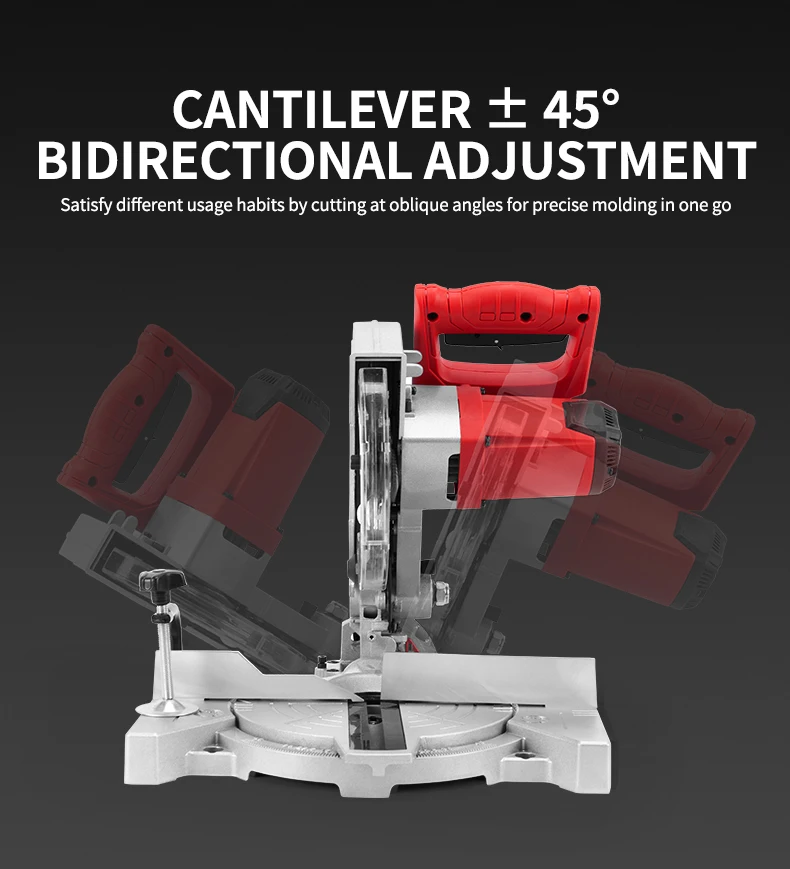 KAFUWELL PA5448 Electric Miter Saw Portable Lightweight Laser Positioning Cutting Band Saw Wood Cutting Mitre Saw