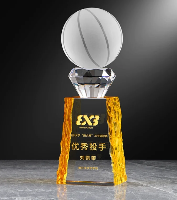 Hypercrafts Custom metal trophy cups award soccer gold trophie Basketball Sport Metal Gold Silver Award Trophies