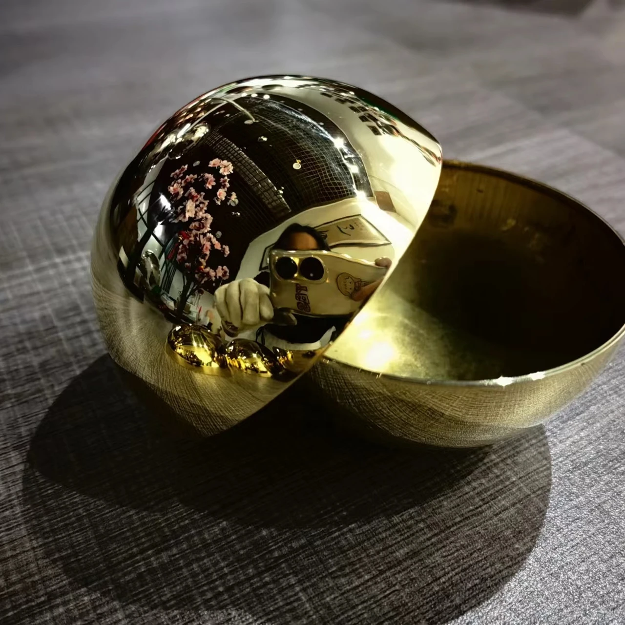 Dia25CM Shiny Brass Hemisphere Half Ball Copper Half Sphere