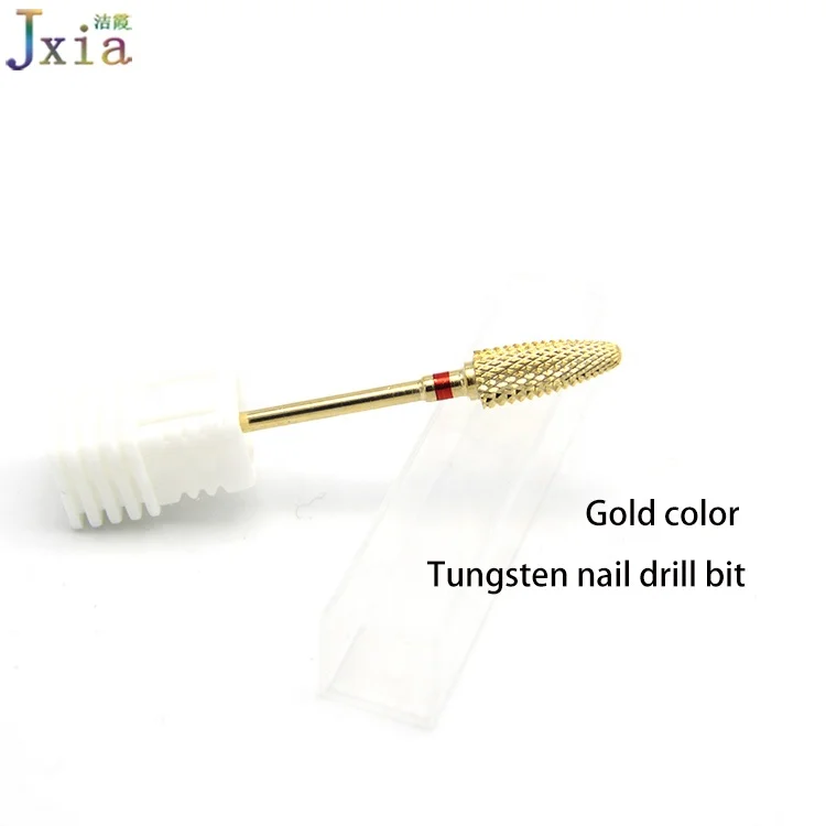 High Quality Gold Carbide Tungsten Fine Grit Manicure Cuticle Removal Nail Drill Bits