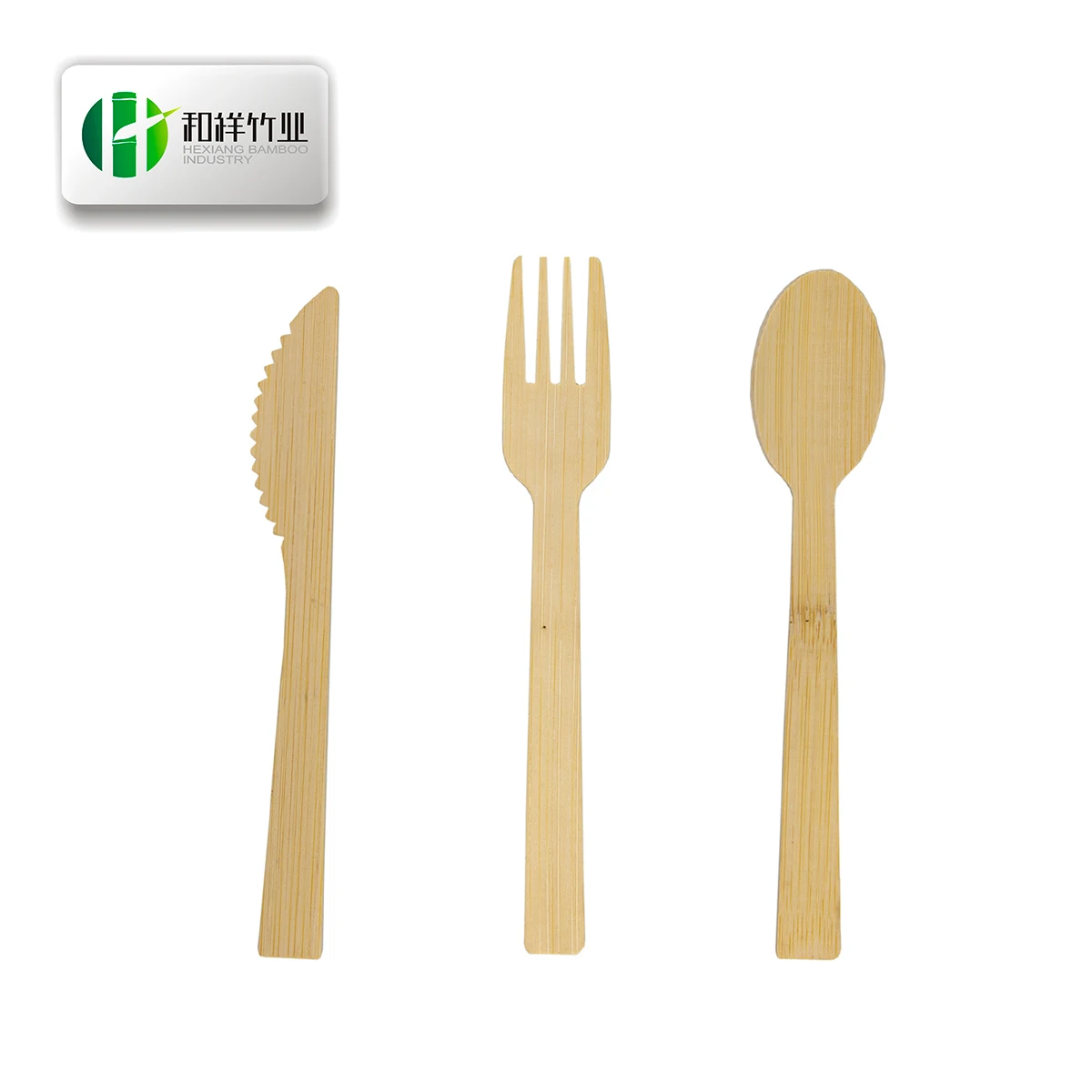 Biodegradable Disposable Cutlery utensils wholesale 160mm bamboo spoon and fork bamboo cutlery set for takeaway restaurant