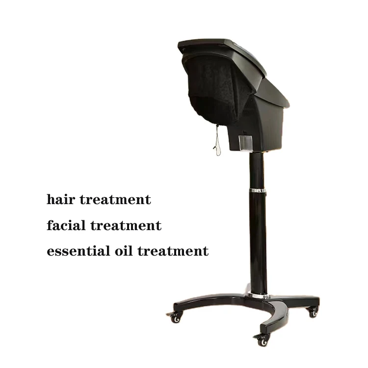 factory price high-end quality  microwave ozone steamer in hair salon 7 color lights hair steamer machine in black