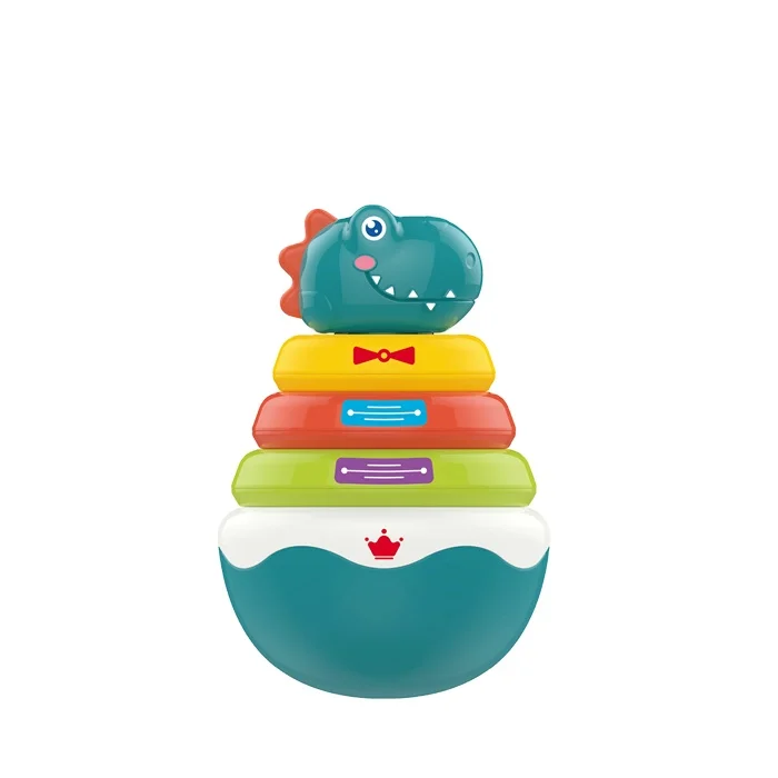 Momeasy New Design Baby Dinosaur Stacking Toy Eco Friendly Game Blocks Tumbler Roly Poly Toys
