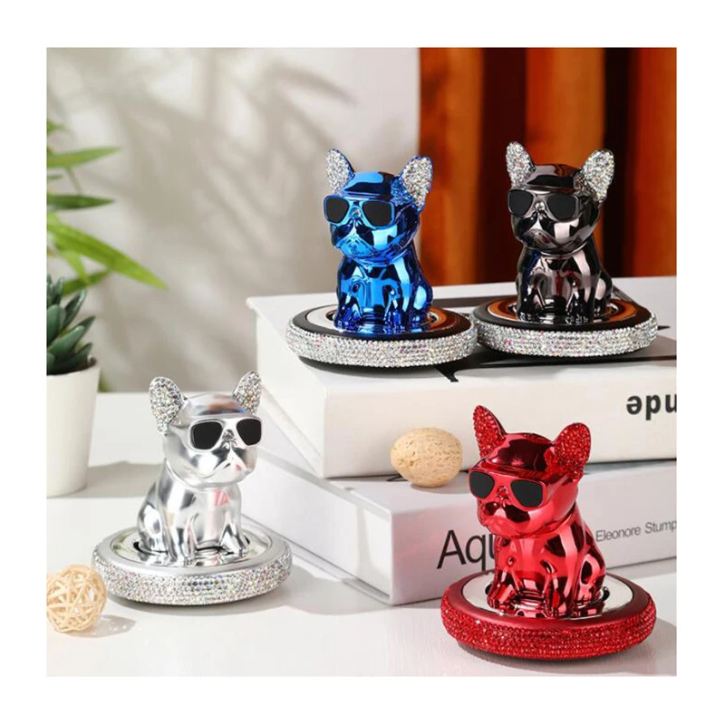 Crystal Diamond Dog Aromatherapy Car Accessories Interior Decoration Auto Ornaments Solid Perfume French Bulldog Car Fresheners