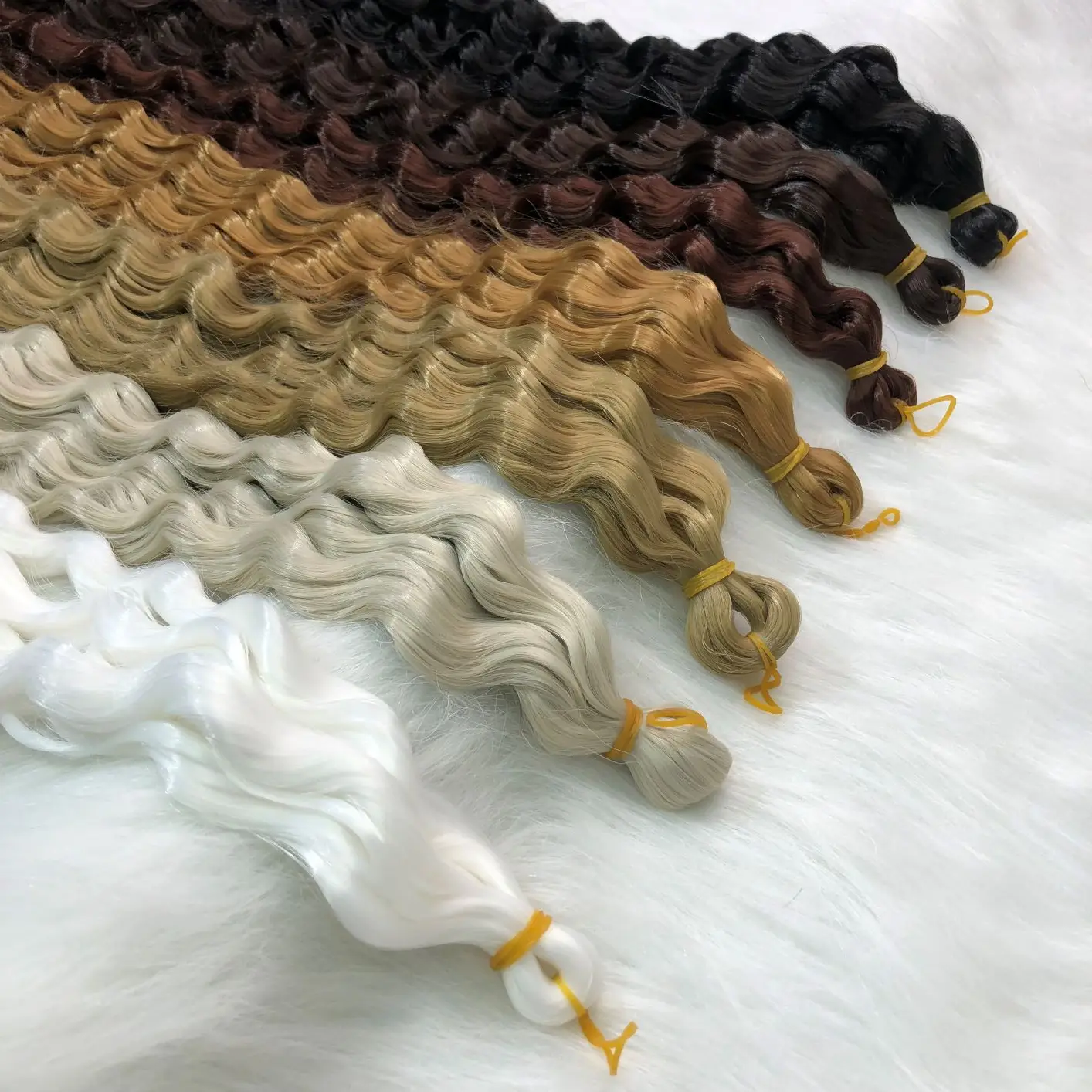 24-Inch 100g Super Long Afro Kinky Curly Synthetic Hair Bundles Machine Double Weft Braiding Water Deep Hair Bulk