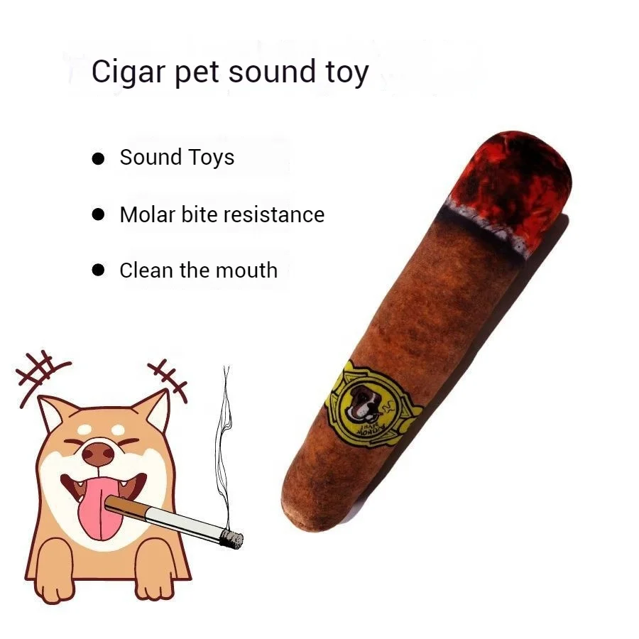 Hot selling pet chew toy with simulated cigar shape, teasing dog, interactive paper sound making toy