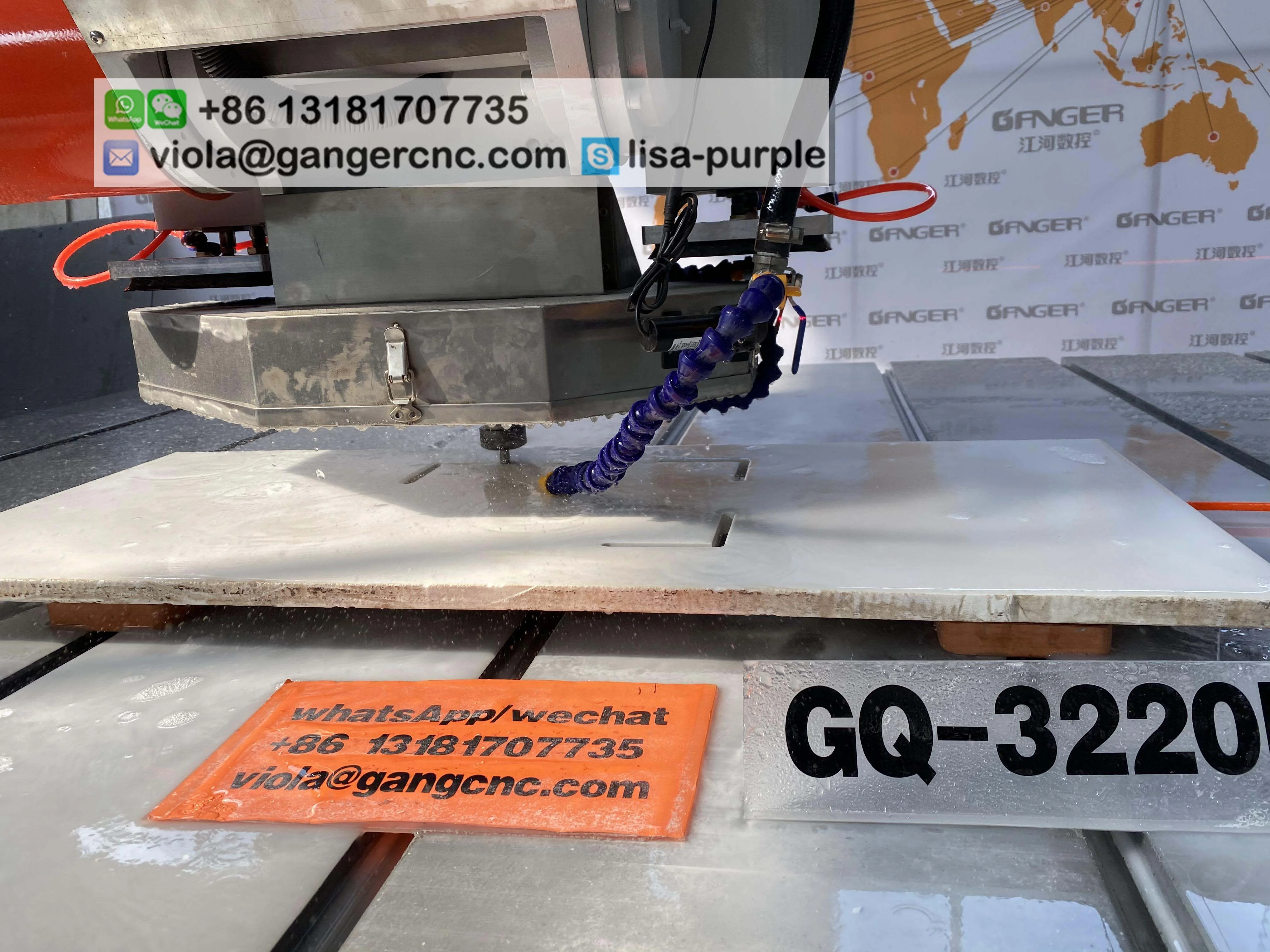  5 оси automaic cnc пила для резки камня Полировка фрезерные станки мостового типа GQ-3220D настольная раковина с ЧПУ плитки резак