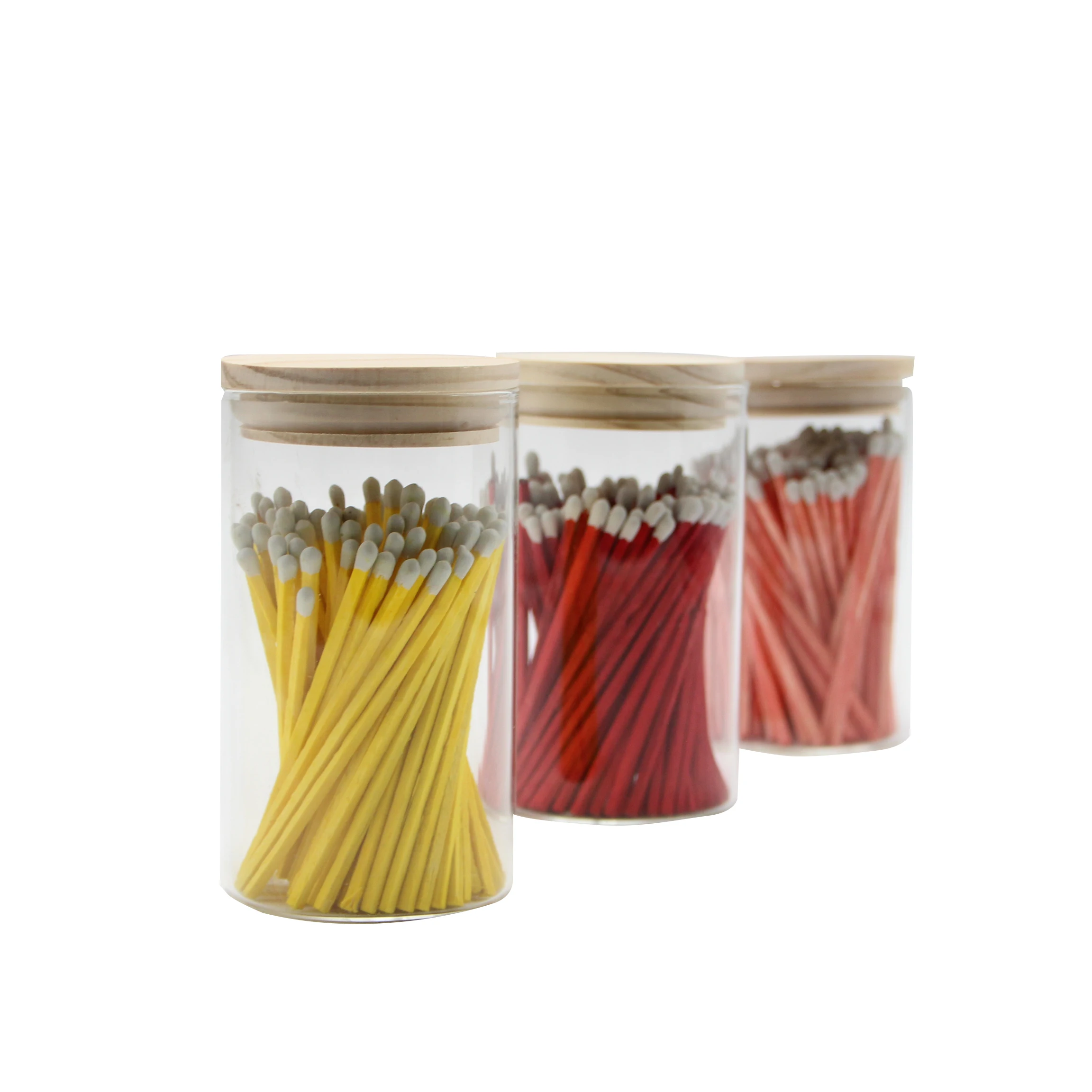 Custom Long Matchsticks Safety Matches Glass Bottle Bulk Wholesale Wood Matches