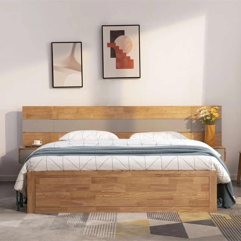 Customized Modern Bedroom Sets Wood queen bed frame 1.8 m double Twin