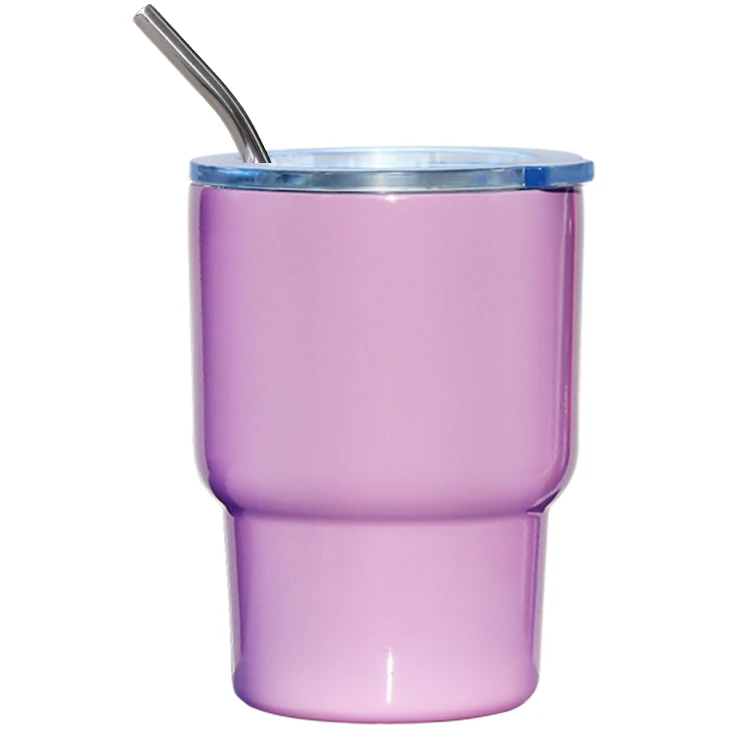 Topnovo 6 pack 2oz  stainless steel  sublimation mini  wine tumbler  with straw and lid