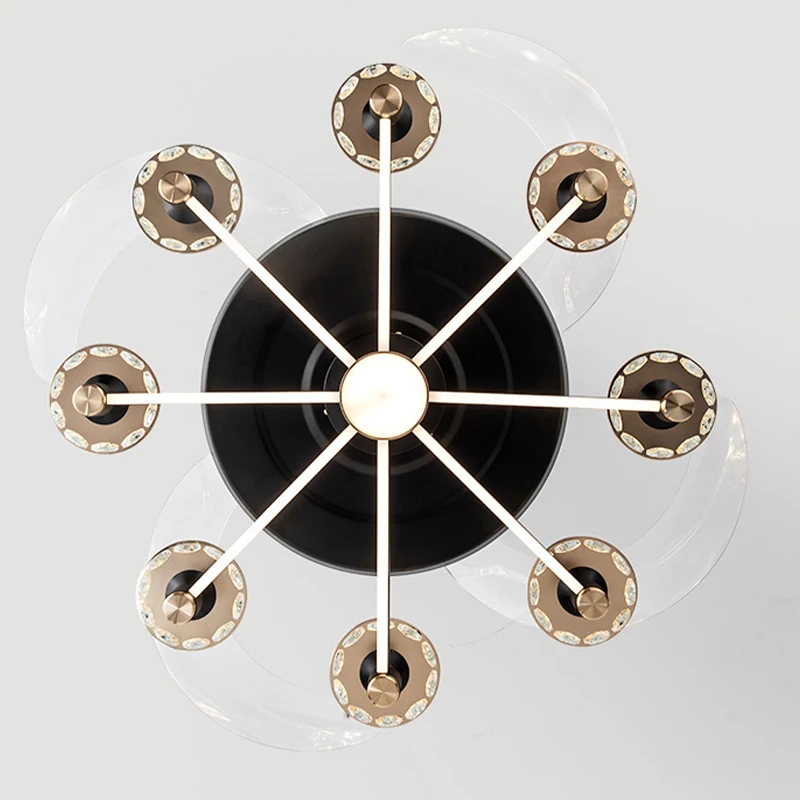 New Design Big Wind Modern Remote Control Adjustable LED Recessed Ceiling Lights with Fan