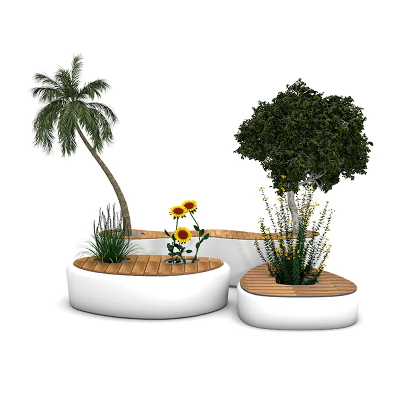 Деревянная уличная мебель из массива дерева садовая скамья для парка 3 размера горшки горшков внутреннего дворика спортзала общественного отдыха