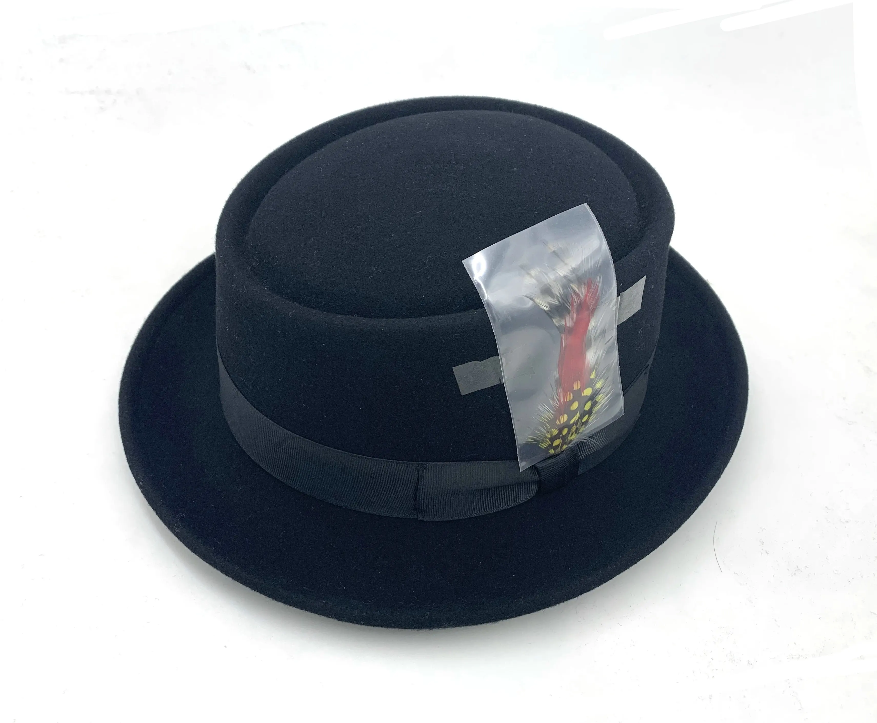 
Fashion Men Hat 100% Wool Felt Fedora Porkpie Hat 