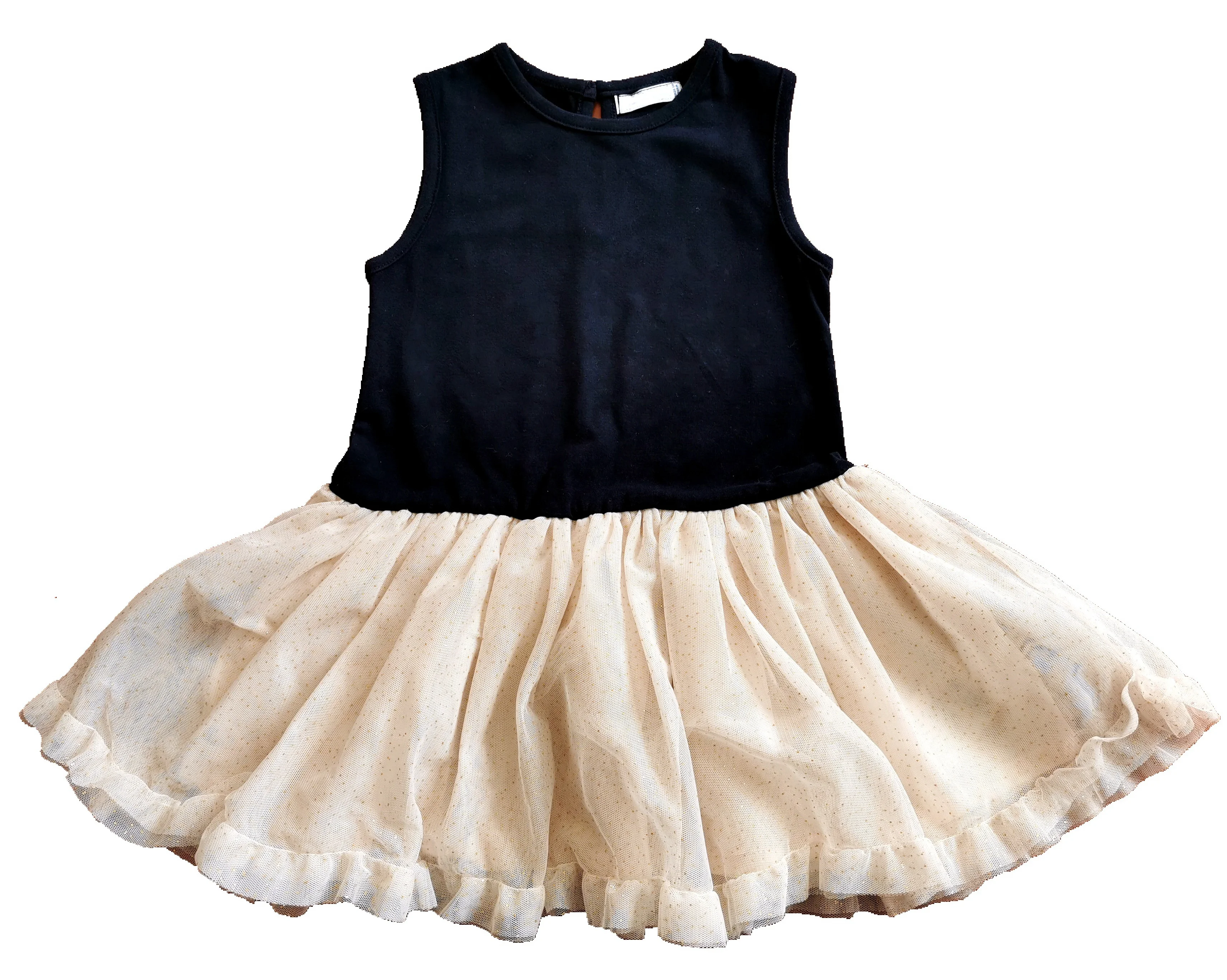 
jersey upper and mesh skirt baby girl dress 