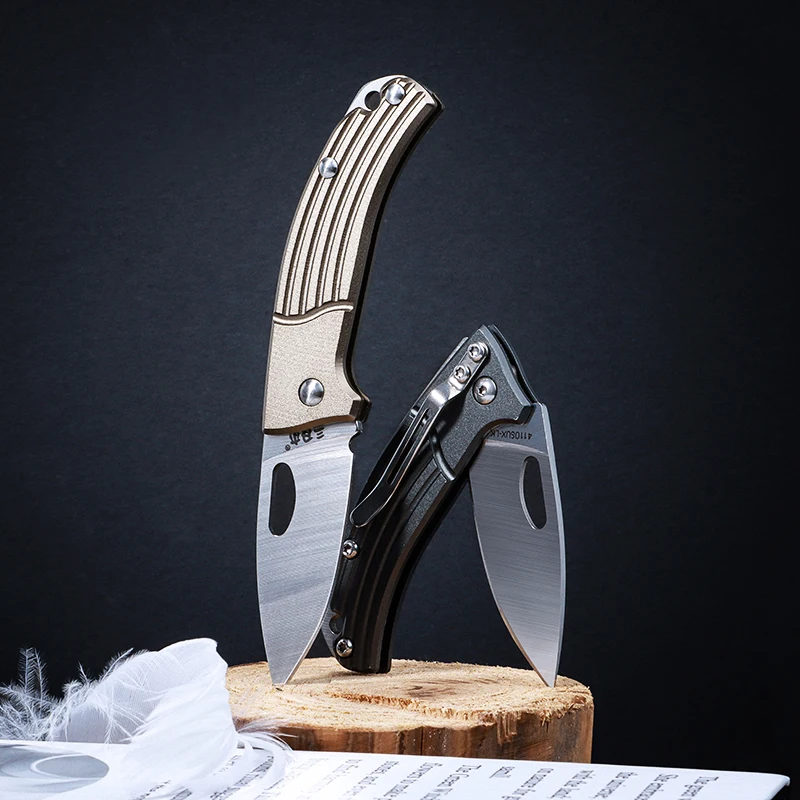 Ho Sales Sanrenmu 4110SUX-LZ 4Cr15N Aluminium Alloy Handle EDC Outdoor Light Weight Pocket Folding Survival Knife sharp Knives