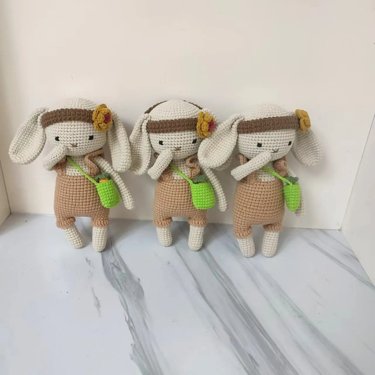 Customize 100% Handmade Baby Crochet Amigurumi Mini Forest Animal Stuffed Small Hand Made bunny Toy