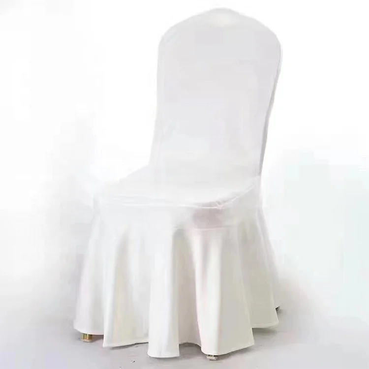 Hot selling high quality 220g customizable blue thickening comfortable elastic big wave skirt hotel banquet chair cover