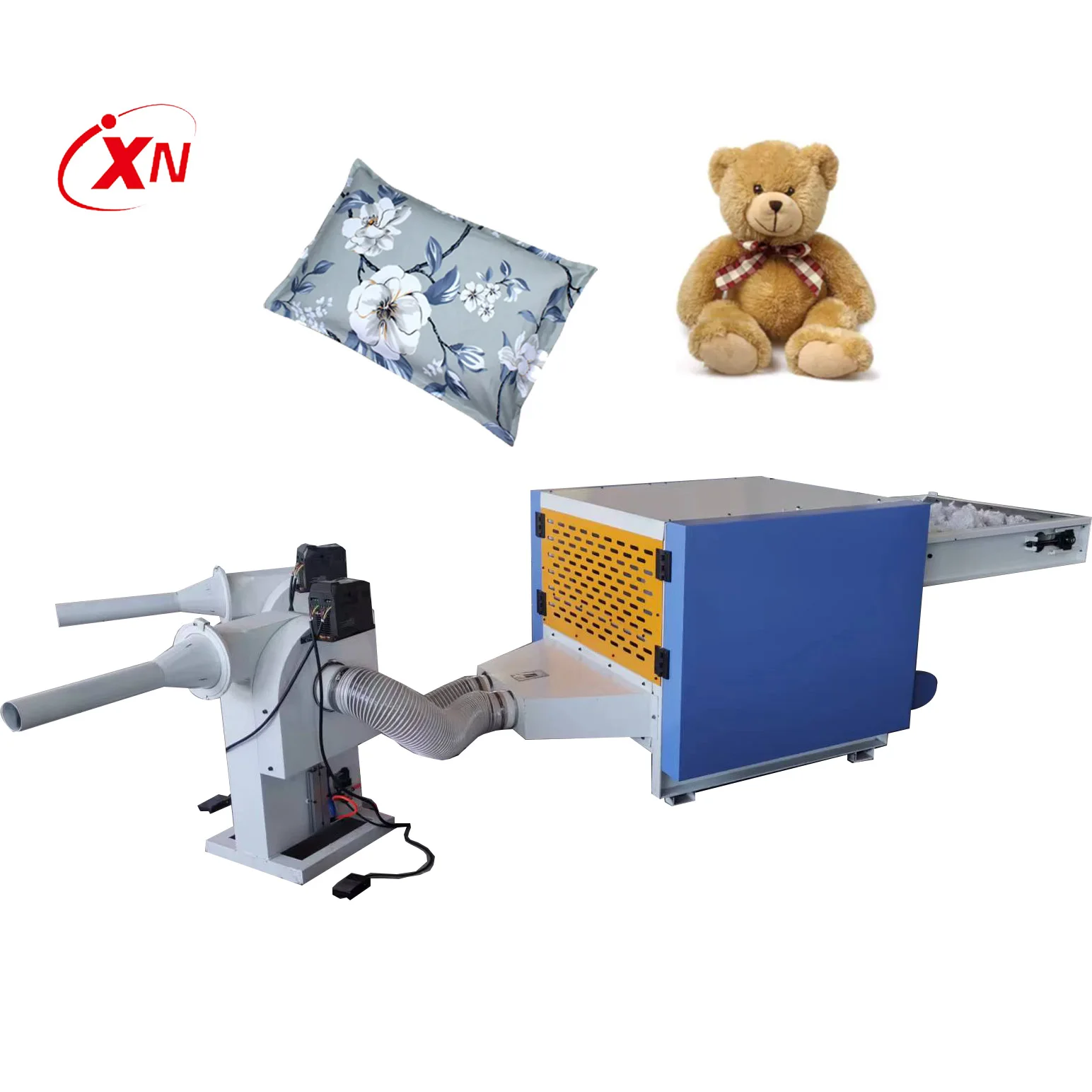 Factory price automatic cotton polyester fiber opening carding machine cushion pillow soft plush toy filling machine