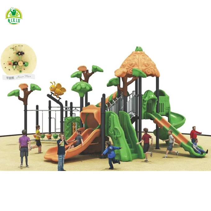 Guangzhou aqua playground amusement park products outdoor playhouse plastic slide for kids