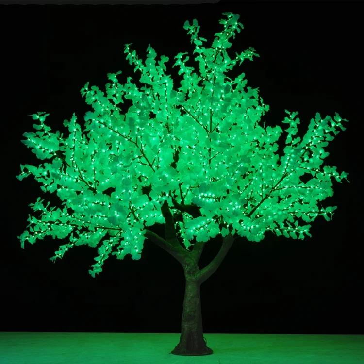 10FT Outdoor Garden Landscape Christmas Festive Decoration Artificial RGB Color Changing Ginkgo Large Led Tree