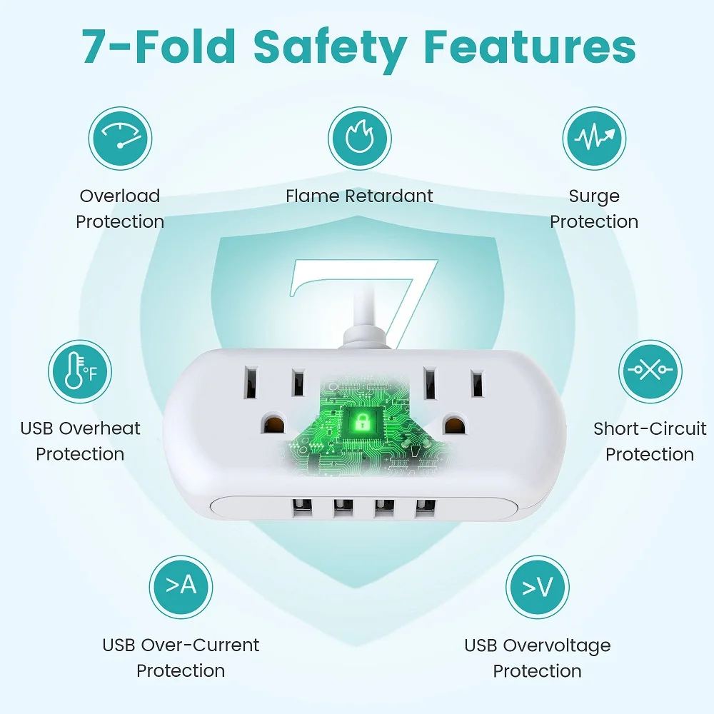New arrivals multi outlet 4 port usb charging port charger plug 2 socket power strip
