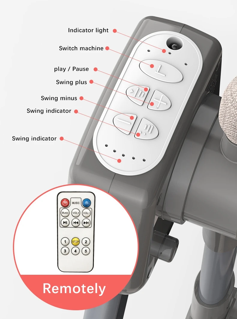 
Customized 0-36 months baby swing crib electric cradle automatic swing baby crib folding bed 