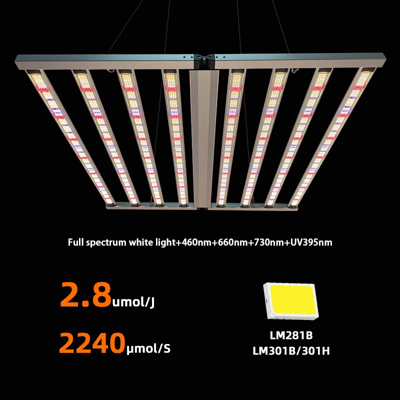 Складная промышленная ферма 4x4 4x6 4x8 футов Samsong Lm301h evo 281b 800 Вт светодиодная лампа для выращивания растений с УФ-излучением