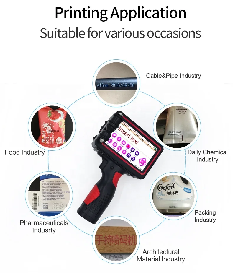 2018 High resolution industrial inkjet printer expiry date marking printer manual batch coding machine